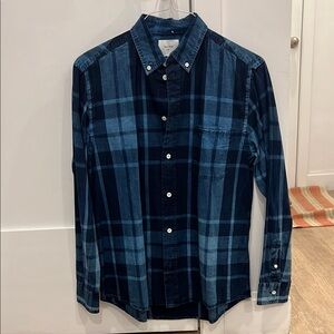 Men's Blue Plaid Shirt